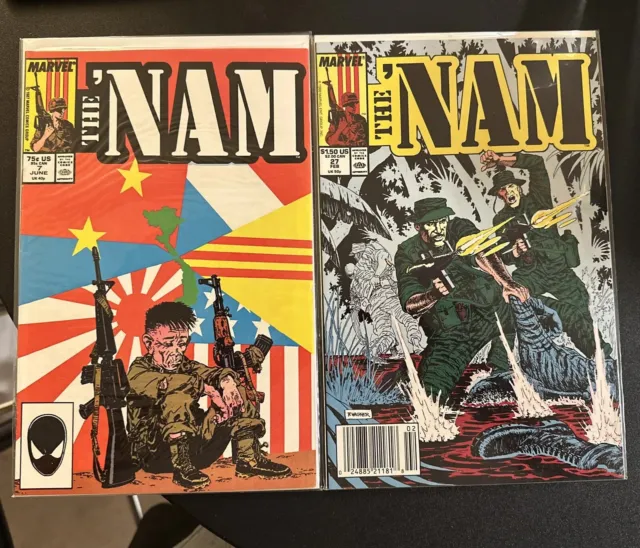 Lot of 2 Marvel The 'Nam #7 and #27 comic books 1980’s