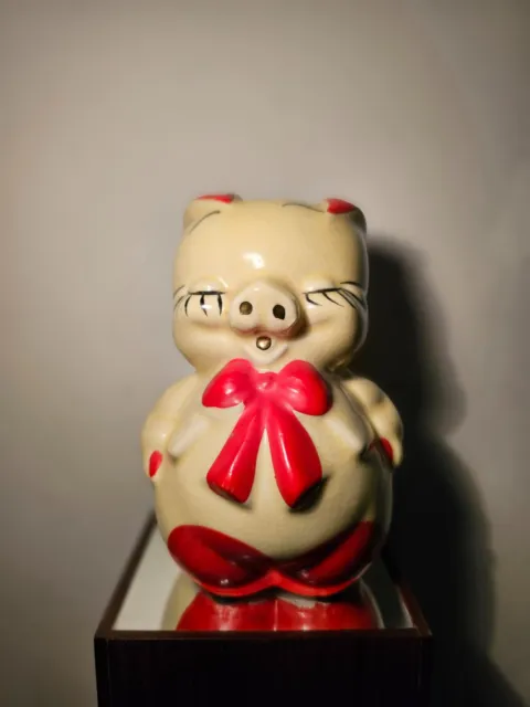 Vintage Hand Painted Ceramic/Pottery Pig Piggy Bank