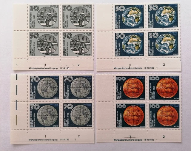 📯 DDR MiNr. 3360-3363 DV - Satz Randstücke mit Druckvermerk - postfrisch📯