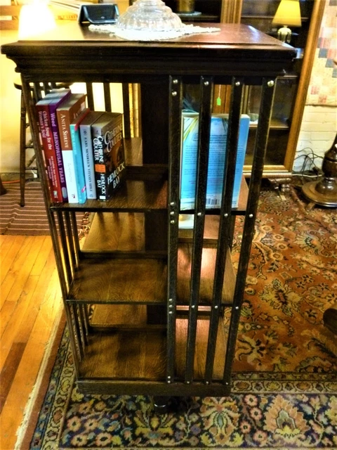 Antique Oak Bookcase Danner Revolving John Danner co. 1876 refinished bookshelf