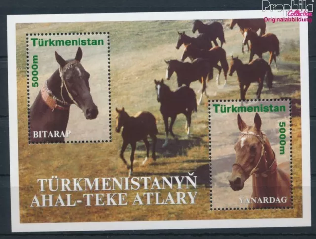 Briefmarken Turkmenistan 2001 Mi Block10 postfrisch Pferde (10221426