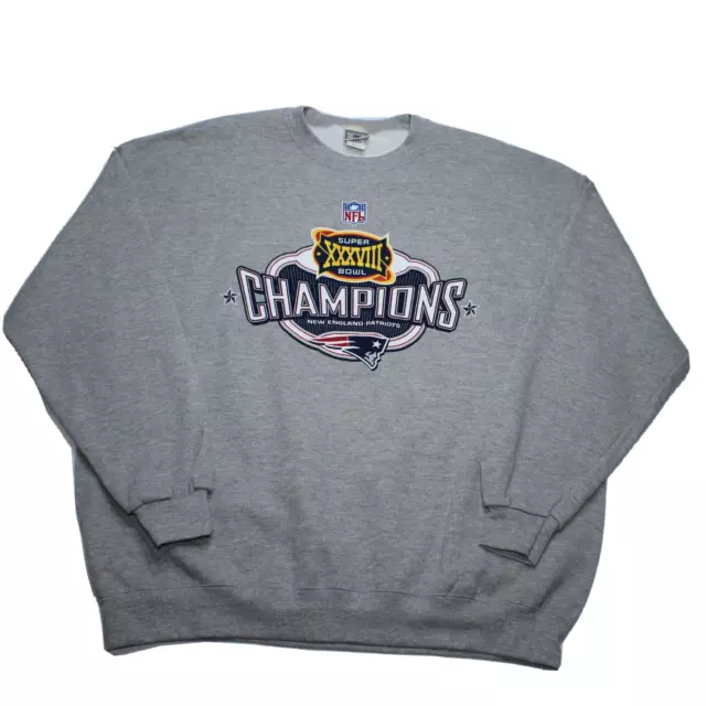 Vintage Lee Sport Sweatshirt New England Patriots NFL Super Bowl Jumper Size 2XL