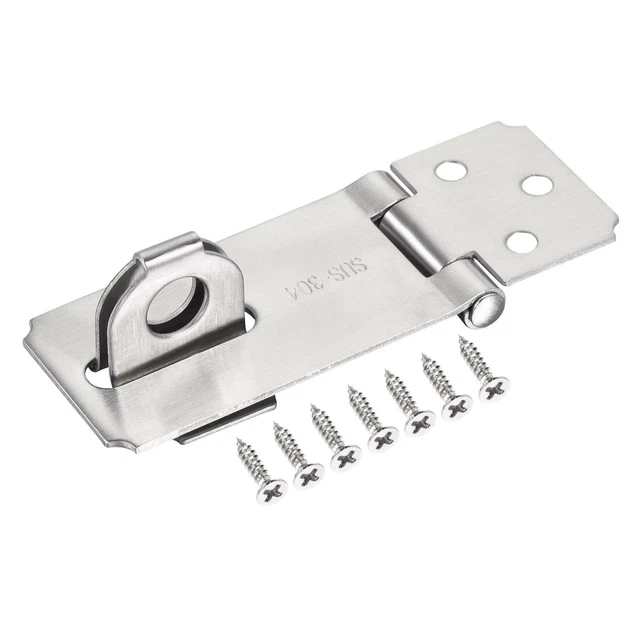3'' Stainless Steel Thick Door Latch Hasp Lock Padlock Clasp with Screws, Silver