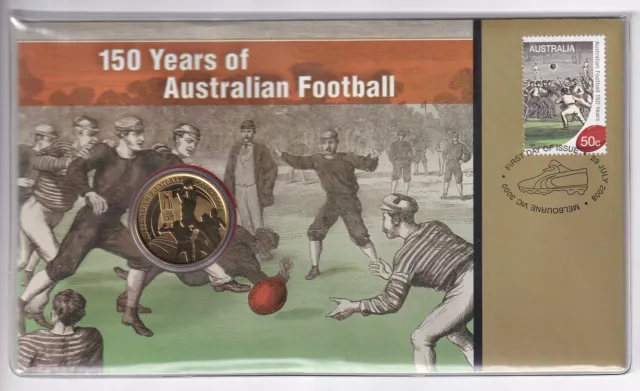Australian Pnc Cover: 2008 $1 150 Years Of Australian Football  Afl Coin