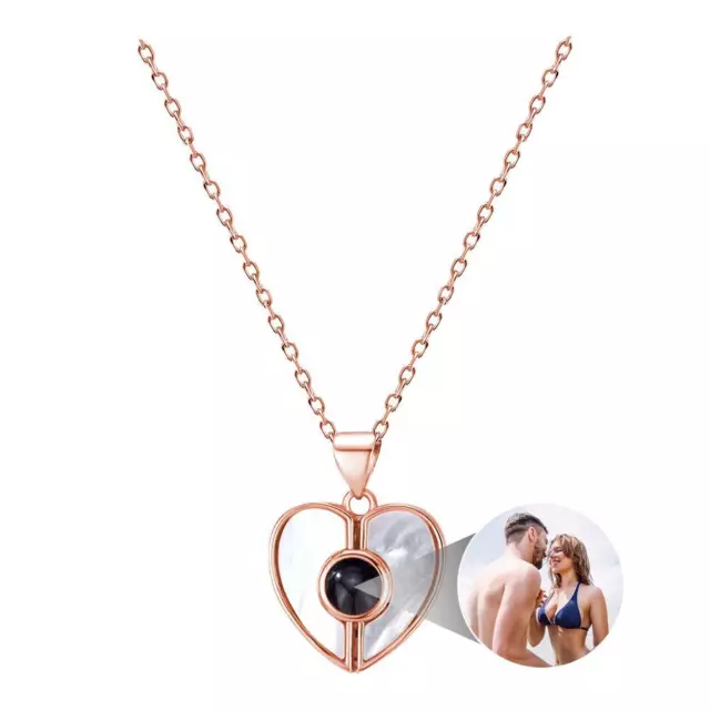Personalized Picture Necklace Heart Shaped Projection Necklace for Women New нδ 3
