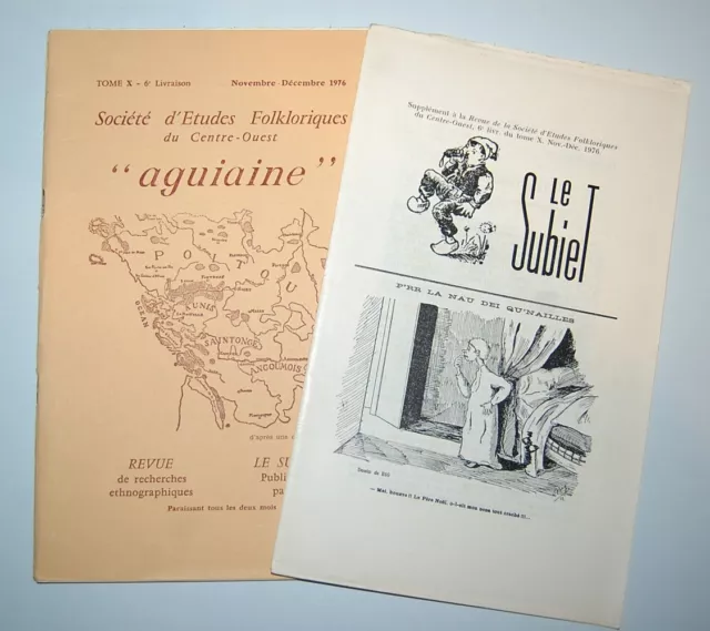 SOCIETE D'ETUDES FOLKLORIQUES DU CENTRE OUEST + LE SUBIET 1976 Novembre-Décembre