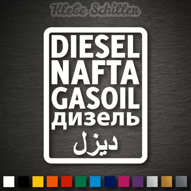 14388 Diesel Aufkleber 95x125mm Nafta Gasoil Arabisch Tank Sticker Tuning Fun