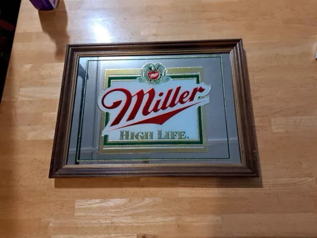 Miller High Life Mirror Beer Sign Man Cave Bar Decor Wall Art  Champagne Of Beer