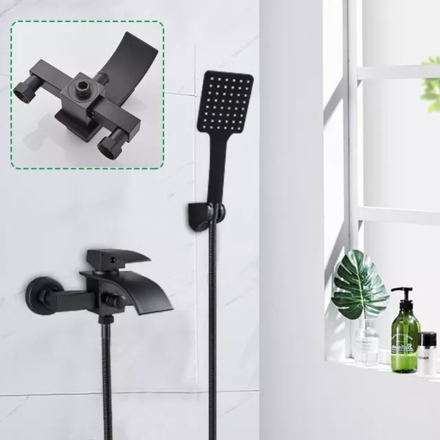 Rubinetto vasca da bagno nero set doccia rubinetto vasca da bagno cascata rubinetto doccia