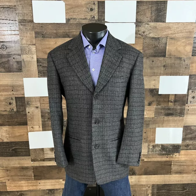 Donna Karan 👉Actual Size 38Short👈 Mens Blazer Wool 3 Button Sport Jacket