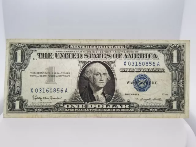 Series 1957B One Dollar Silver Certificate Blue Seal/Circulated X03