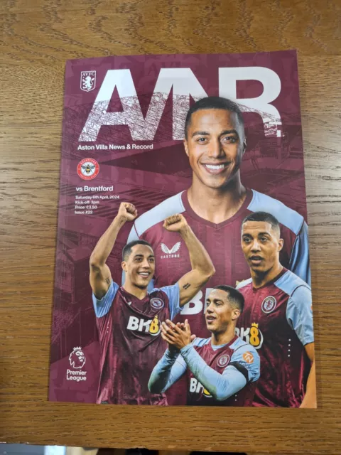 ASTON VILLA v BRENTFORD OFFICIAL  PROGRAMME 6/4/2024