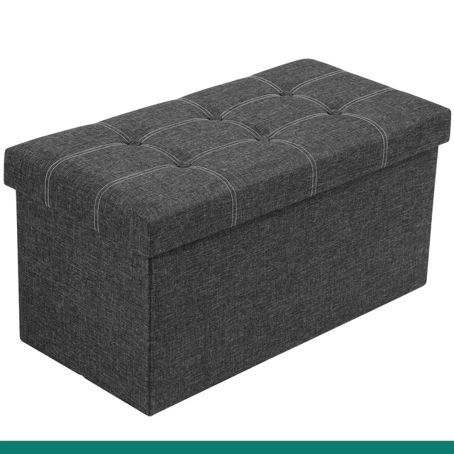 YITAHOME 30" Folding Fabric Ottoman Storage Bench Toy Chest Box Footrest Stool