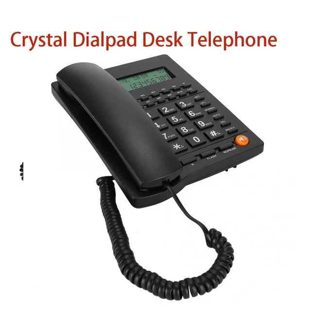 Crystal Dialpad Desk Landline Telephone Display Caller ID Restaurant Home Office