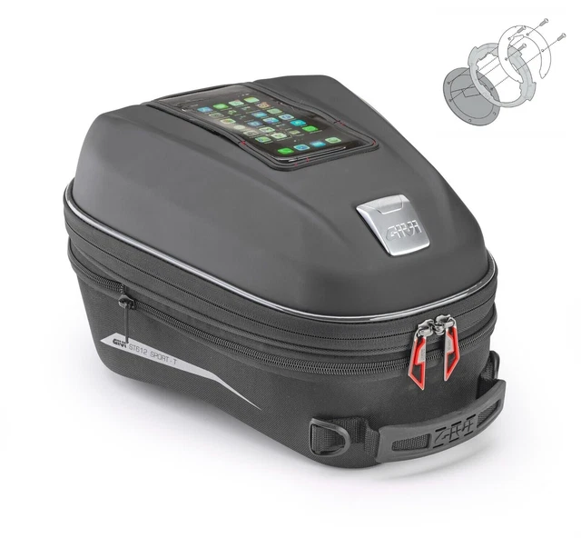 GIVI ST612+ 15 Litre Motorcycle Tank Bag & Kawasaki Z750 Tank Ring