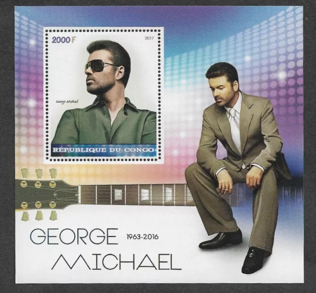 George Michael Stamp In  Min Sheet Pop Music Singer Mnh Congo