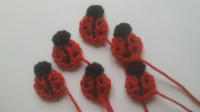 6 Handmade Crochet Ladybird Applique/Embellishment/ Card Making
