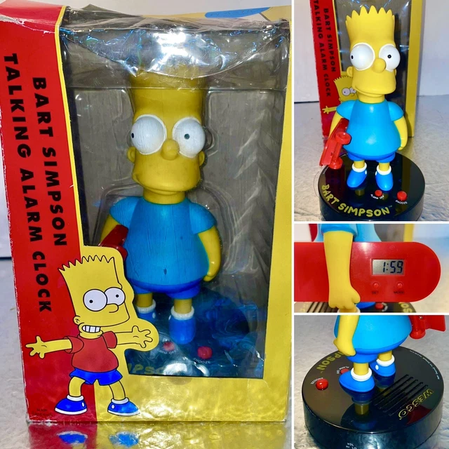 VINTAGE 1999 BART SIMPSON TALKING ALARM CLOCK Wesco Boxed Excellent