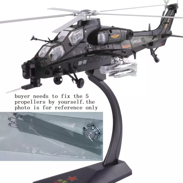 1/48  diecast China WuZhi 10 army military helicopter model + stand NO BOX