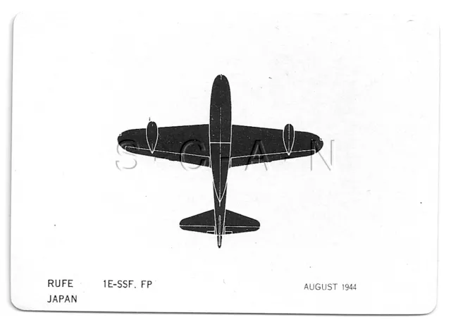 WWII Double Sided Recognition Photo Card- Japan- Seaplane- Rufe- 1944