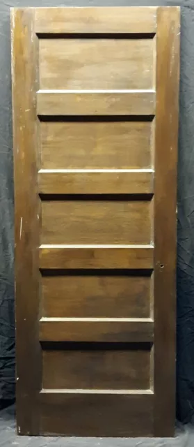 30"x80" Antique Vintage Old Salvaged SOLID Wood Wooden Interior Door 5 Panels