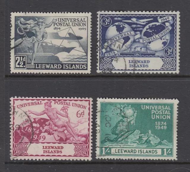 Leeward Islands: 1949 UPU Anniversary Set of 4 Stamps SG119-122 Fine Used EH260