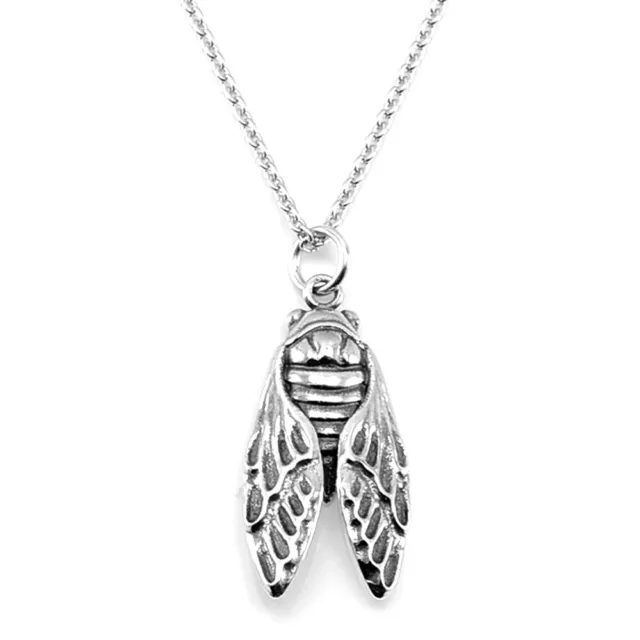 STERLING SILVER CICADA Charm Pendant Necklace-925 Sterling Silver #C105 ...