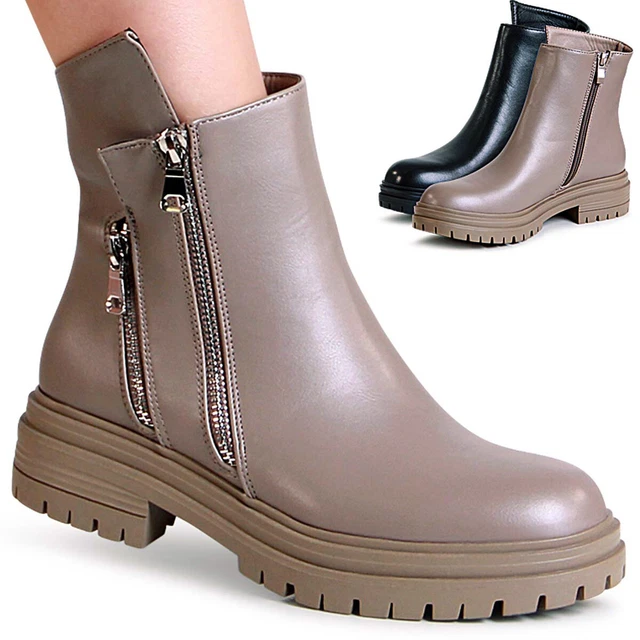 Chaussures Femme Plateforme Bottines Cheville Bottes Trendy