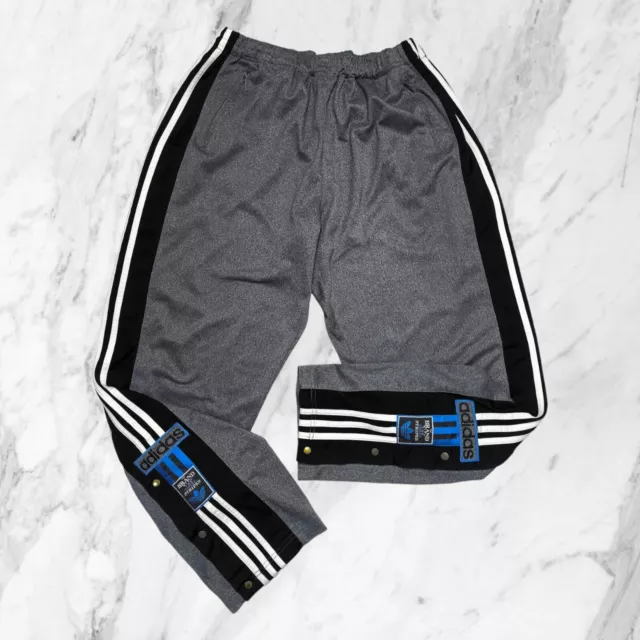 ADIDAS ADIBREAK VINTAGE Anni 90 Pantaloni Tuta Bottoni Tasche Zip Taglia XL EUR 109 00 PicClick IT