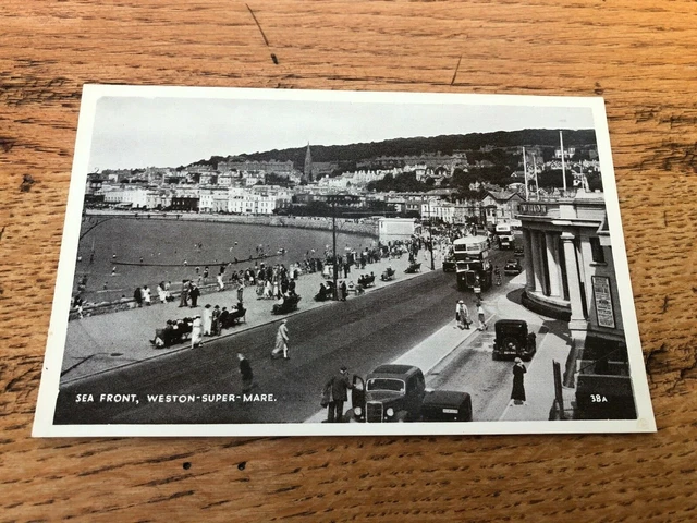 vintage postcard . sea front - weston super mare