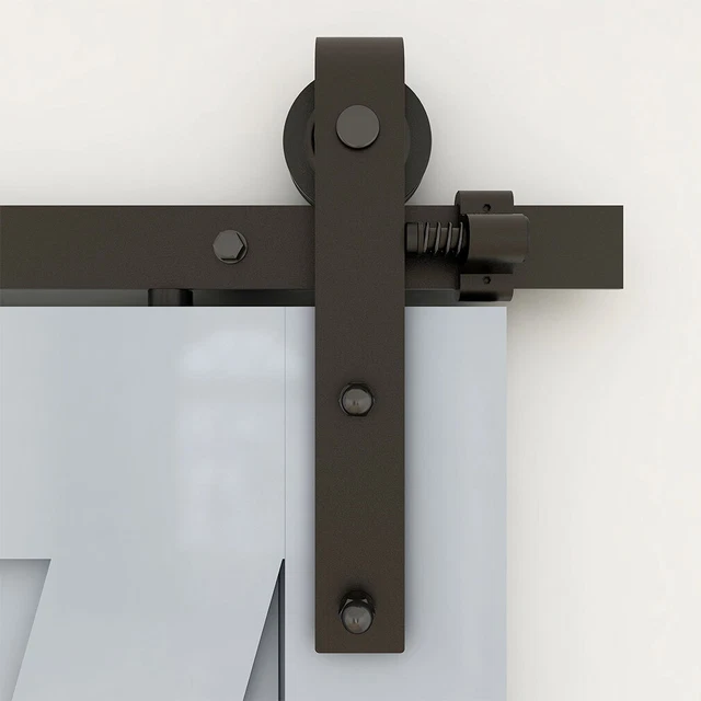 4-20FT Bypass Sliding Barn Door Hardware Kit For Double Door Closet Track Roller
