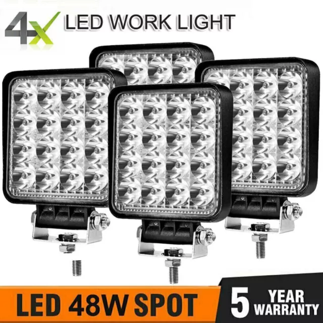 4x 48W Led Arbeitsscheinwerfer Offroad Scheinwerfer 12V 24V Traktor LKW Bagger