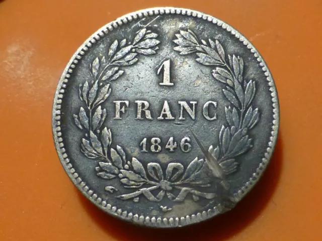 Louis Philippe I - 1 Franc (Argent) - 1846 B - Rare & Qualite Tb++ ! (Choc)