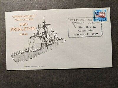 USS PRINCETON CG-59 Naval Cover 1989 COMMISSIONED Cachet