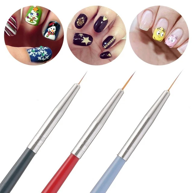 decoración de uñas Con mango de madera Herramientas de manicura Pluma de dibujo