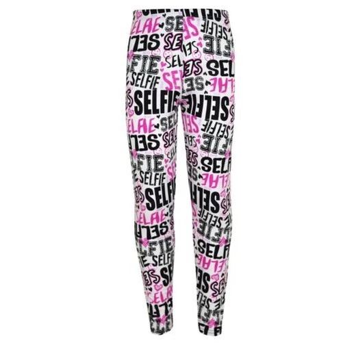 Bambine Legging Selfie Graffiti Stampa Elegante Moda Leggings Età 7-13 Anni