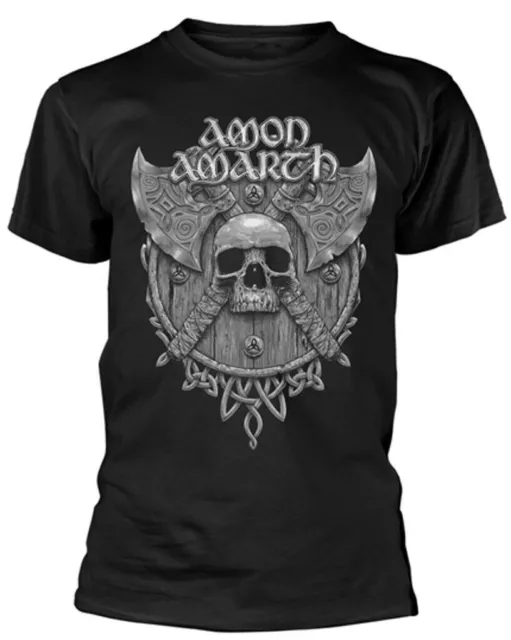 Officially licensed Amon Amarth Grey Skull Mens Black T Shirt Classic Tee