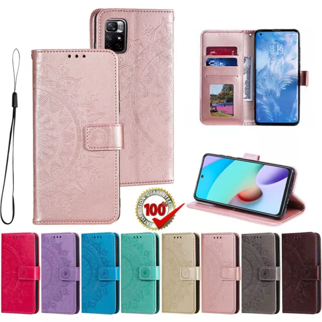 coque Pour Xiaomi Redmi Note11 10 9 Pro 9A 10C Étui portefeuille en cuir sangle