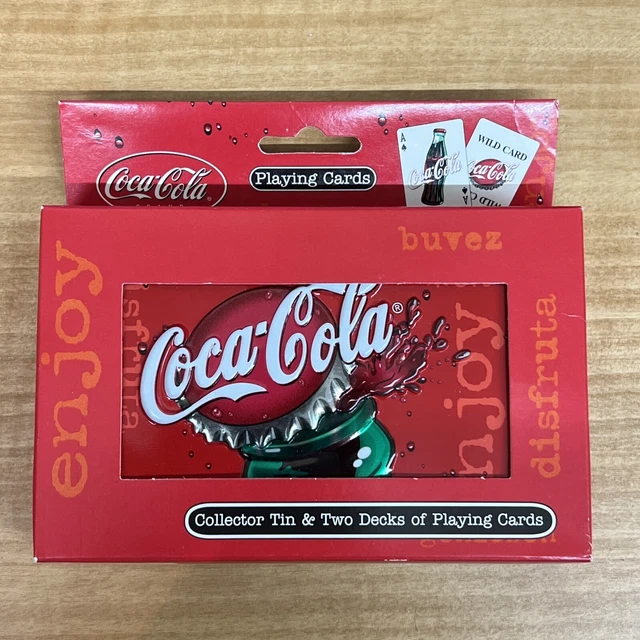 Coca Cola Collectors Tin/Two Deck Playing Cards Sealed Decks Bicycle