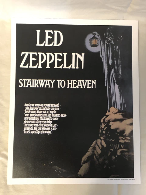 RARE LED ZEPPELIN Stairway to Heaven Fabric Banner 45x15 Myth Gem 1990 ...