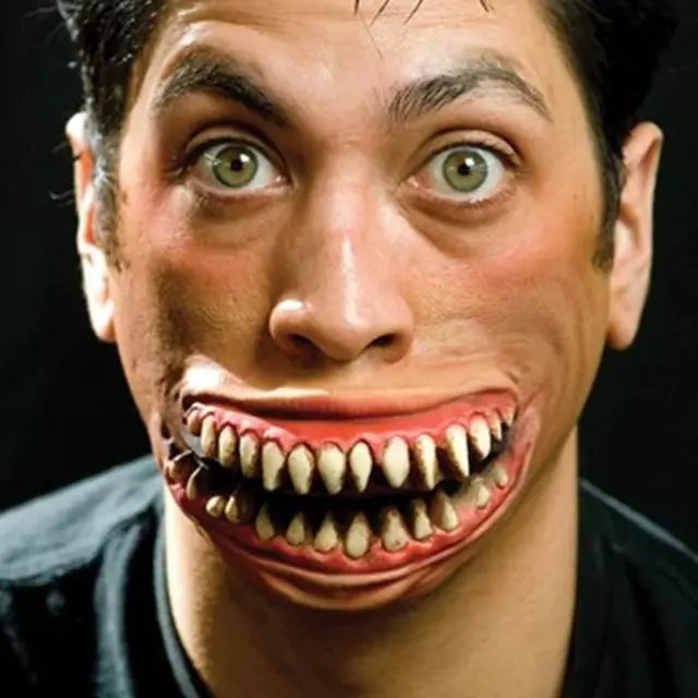 Woochie Latex Prosthetic - Crazy Grin - Venom teeth, large mouth, halloween