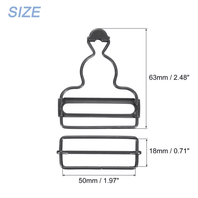 Gesamtschnallen, 4 Sets Metall Hosenträger Ersatzschnallen 50 mm, pistoleschwarz 2