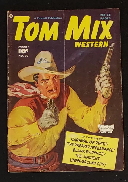 Tom Mix Western #20 - '50 Fawcett Golden Age Comic Book - Carl Pfeufer Art (275)