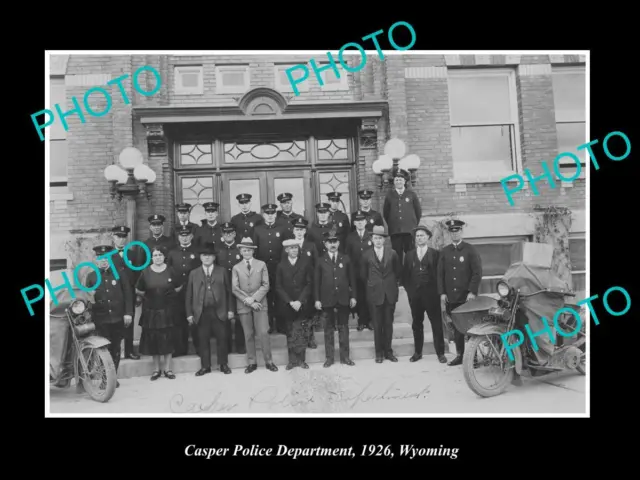 OLD LARGE HISTORIC PHOTO OF CASPER WYOMING VIEW OF THE POLICE DEPARTMENT c1926