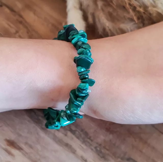 Bracelet en Malachite perles en chips 3