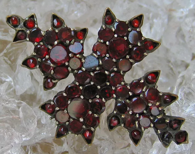 ♦️Antique♦️Jugendstil Brosche Antik Granat Granatnadel mit Granate Brooch Garnet