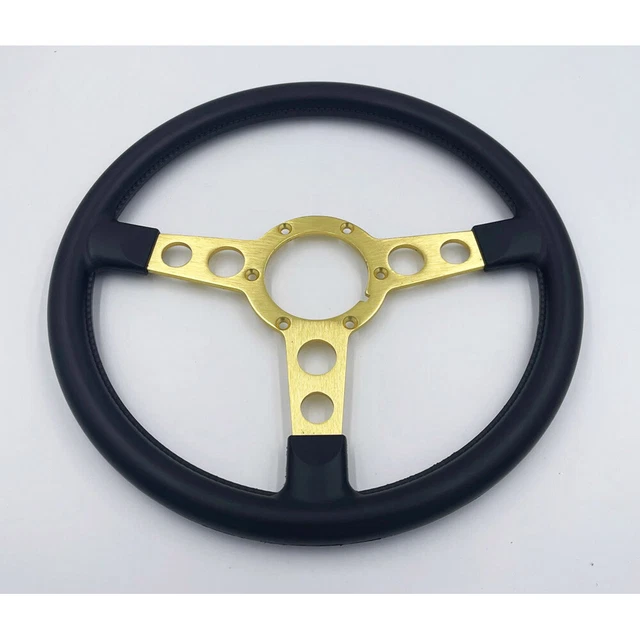 1976-81 Firebird; Formula Steering Wheel; Gold Spokes; 3-1/4" Black Molded Grips