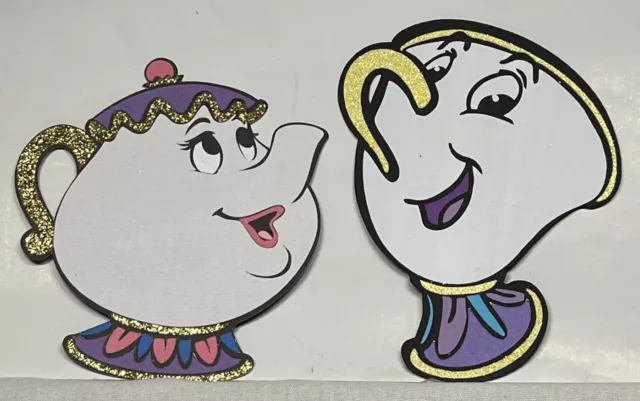 Libro de recortes troquelado de papel troquelado Mrs Potts and Chip Bella y la bestia