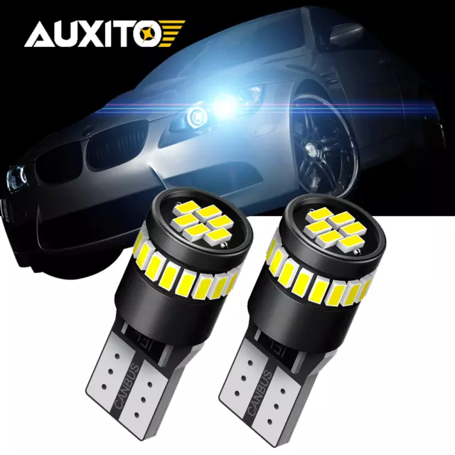 2x Canbus T10 194 168 W5W 3014 24 LED SMD White Car Side Wedge Light Lamp auxito