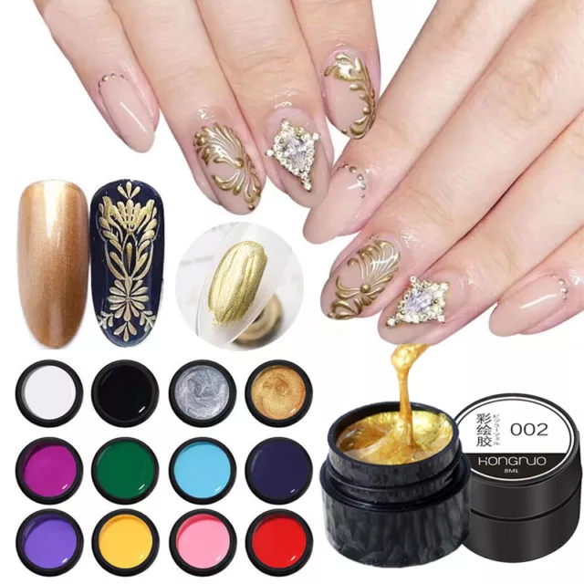 Vernis À Ongles Uv Pour Bricolage Peinture Dessin Colle Gel Peint Manucure #